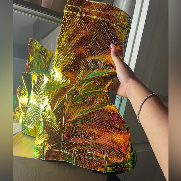 FOIL PLATFORM BOOTS - Picture 4 of 4